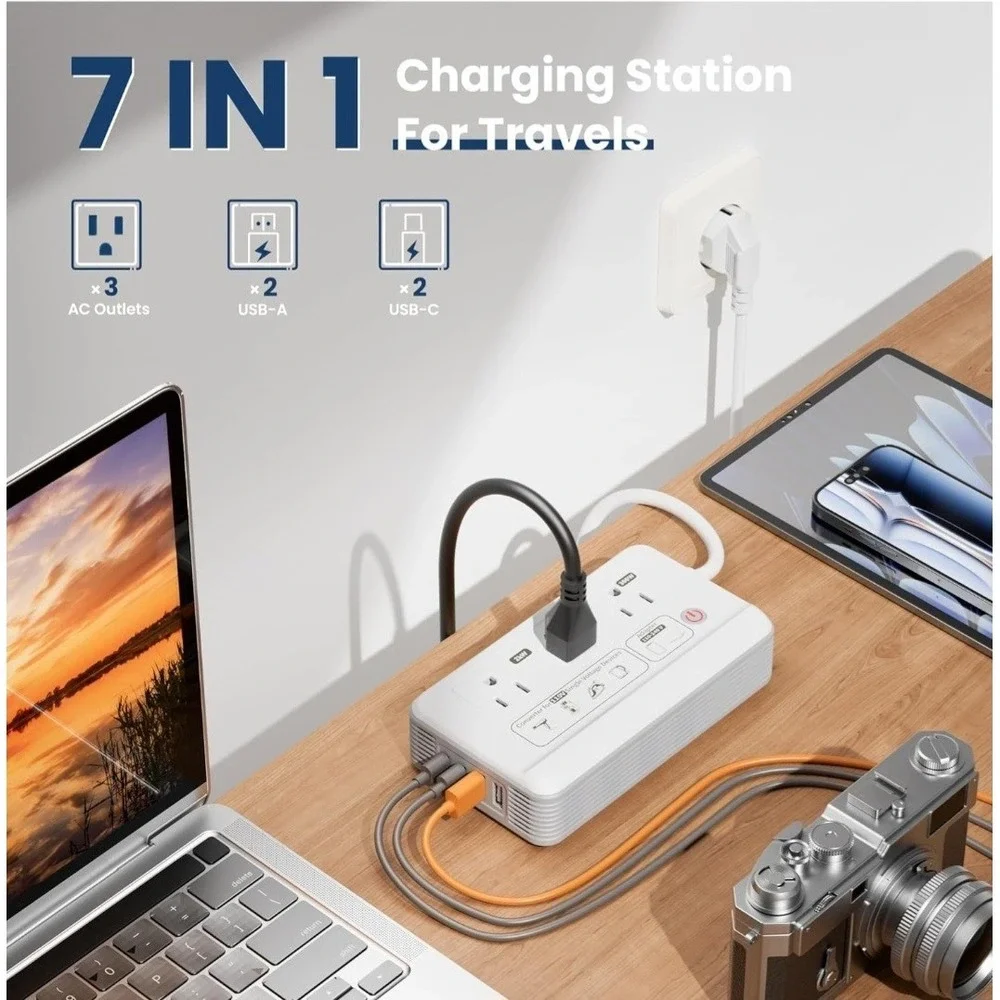 Mapambo AC Voltage Converter 220V to 110V European Travel Adapter
